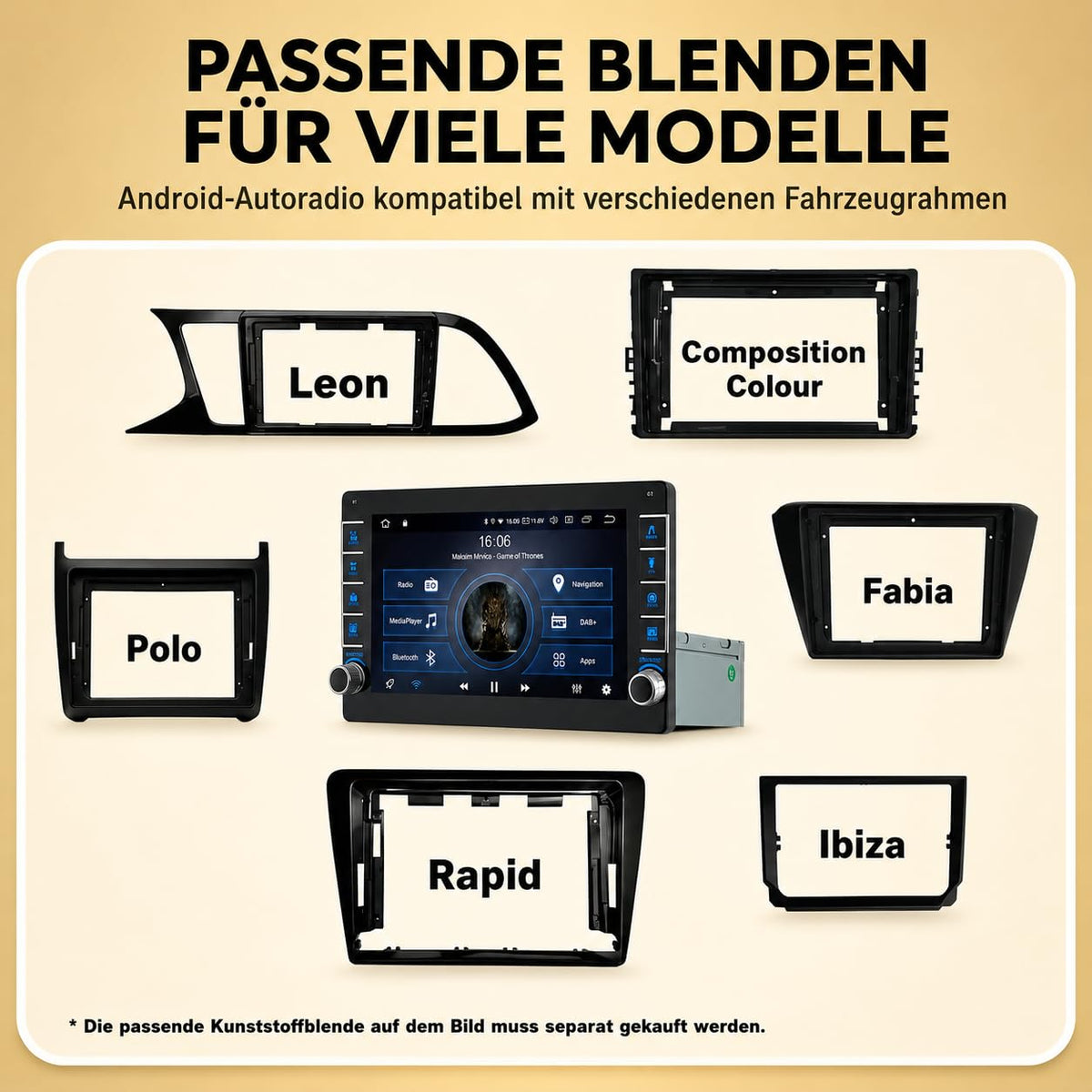 M.I.C. V8A-S Android 14 Autoradio für MQB Plattform Leon Polo Fabia Rapid