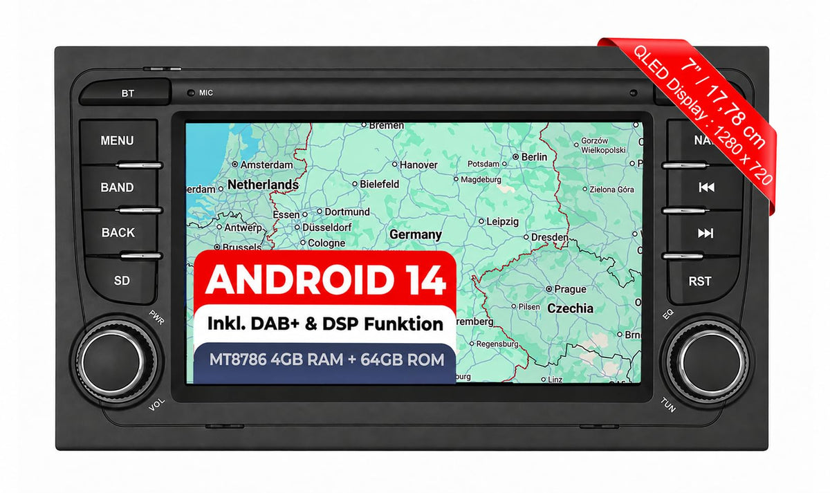 M.I.C. A7B-S Android 14 Autoradio für Audi A4 2006–2014