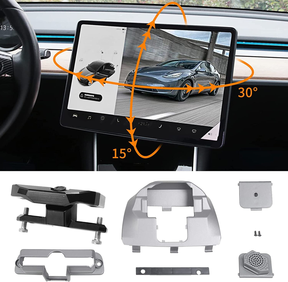 M.I.C. Schwenkhalterung Passend für 2017–2023 Tesla Model 3 Modell Y Bildschirm Mittelkonsole Navigation Origina…
