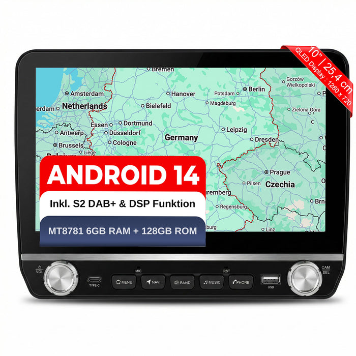 M.I.C. FI10-U Android 14 Autoradio für FIAT Ducato/Peugeot Boxer/Citroen