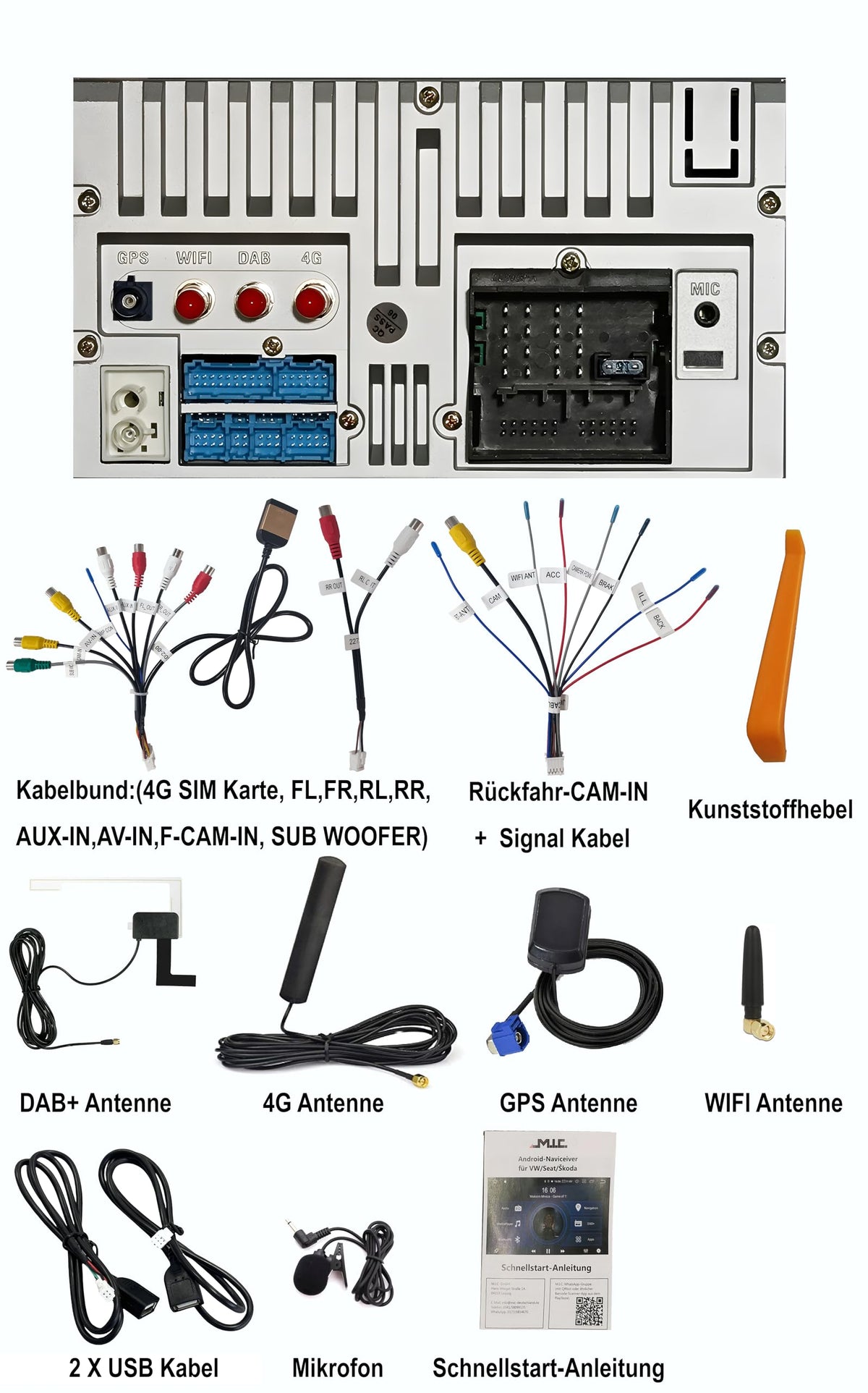 M.I.C. F7-S Android 14 Autoradio - Ford Focus MK2/Mondeo/Cmax/Galaxy/Smax