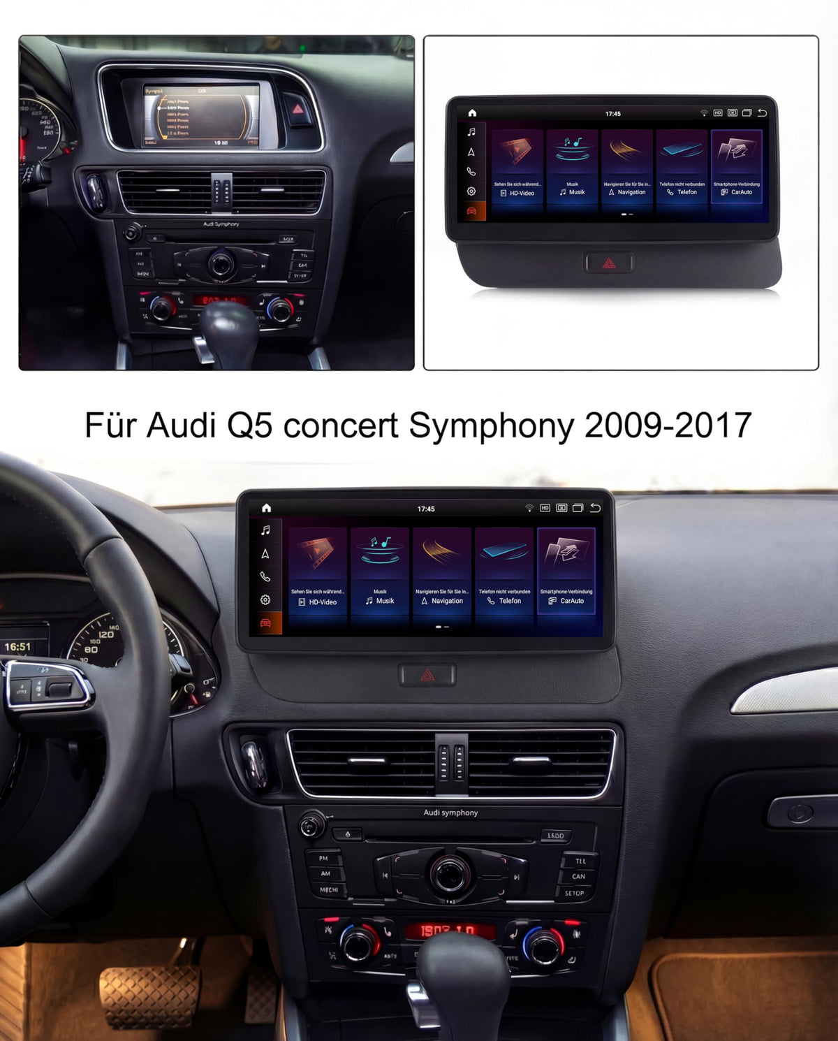 M.I.C. Q5L Android 13 Autoradio für Audi Q5 mit Concert Symphony Radiosystem