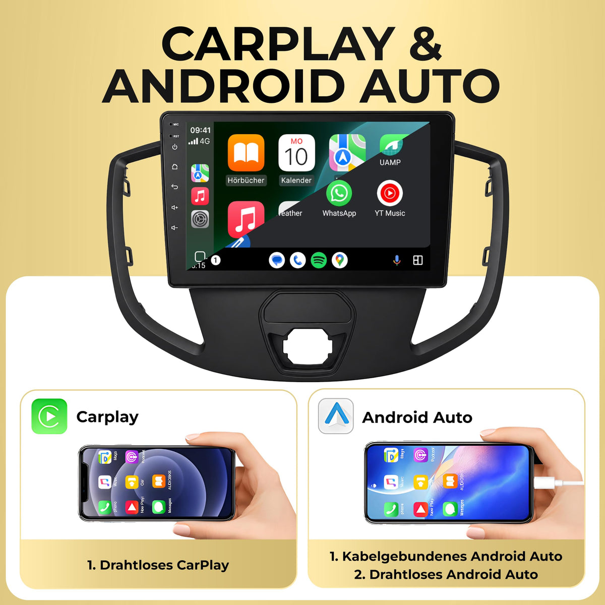 M.I.C. F9B-S Android 14 Autoradio für Ford Transit 2015-2019