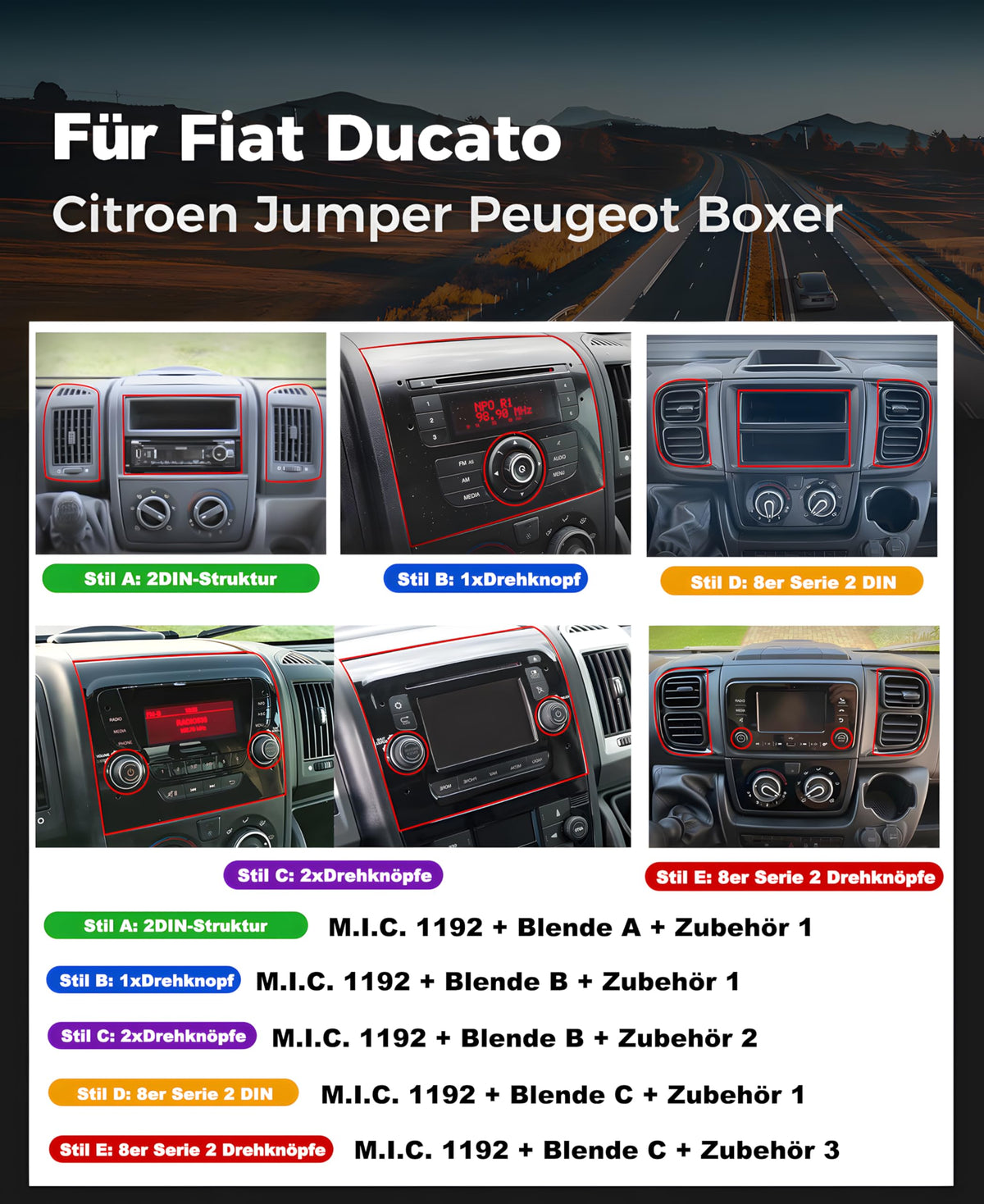 M.I.C. FI10-U Android 14 Autoradio für FIAT Ducato/Peugeot Boxer/Citroen