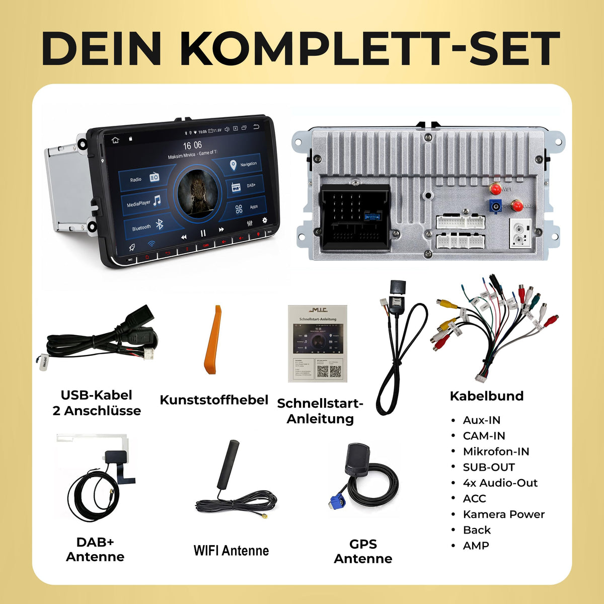 M.I.C. AV9V2-Ultra Android 13 Autoradio für VW/Skoda/SEAT (RNS/RCD Ersatz)