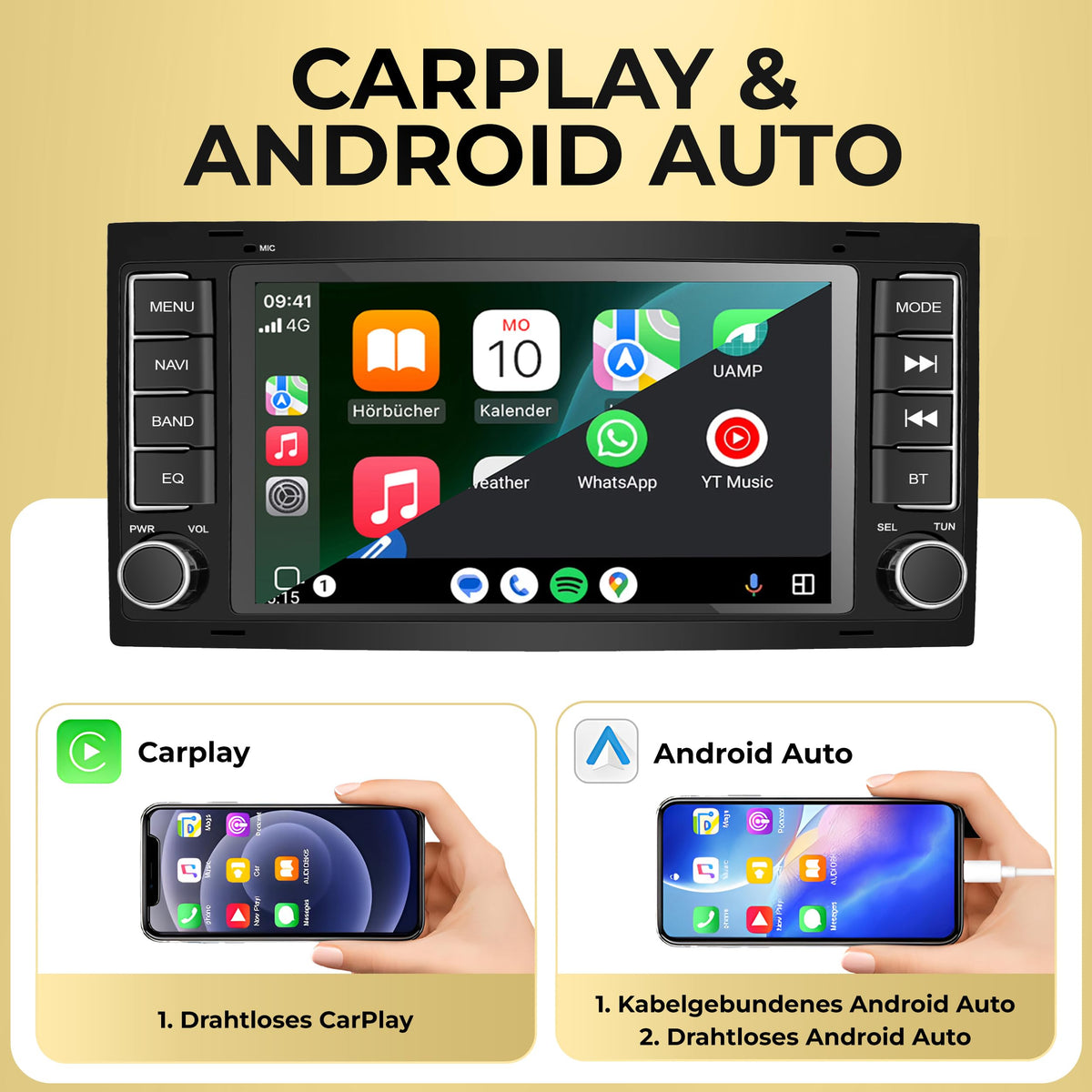 M.I.C. V7-S Android 14 Autoradio für VW T5/Multivan/Touareg RNS 510