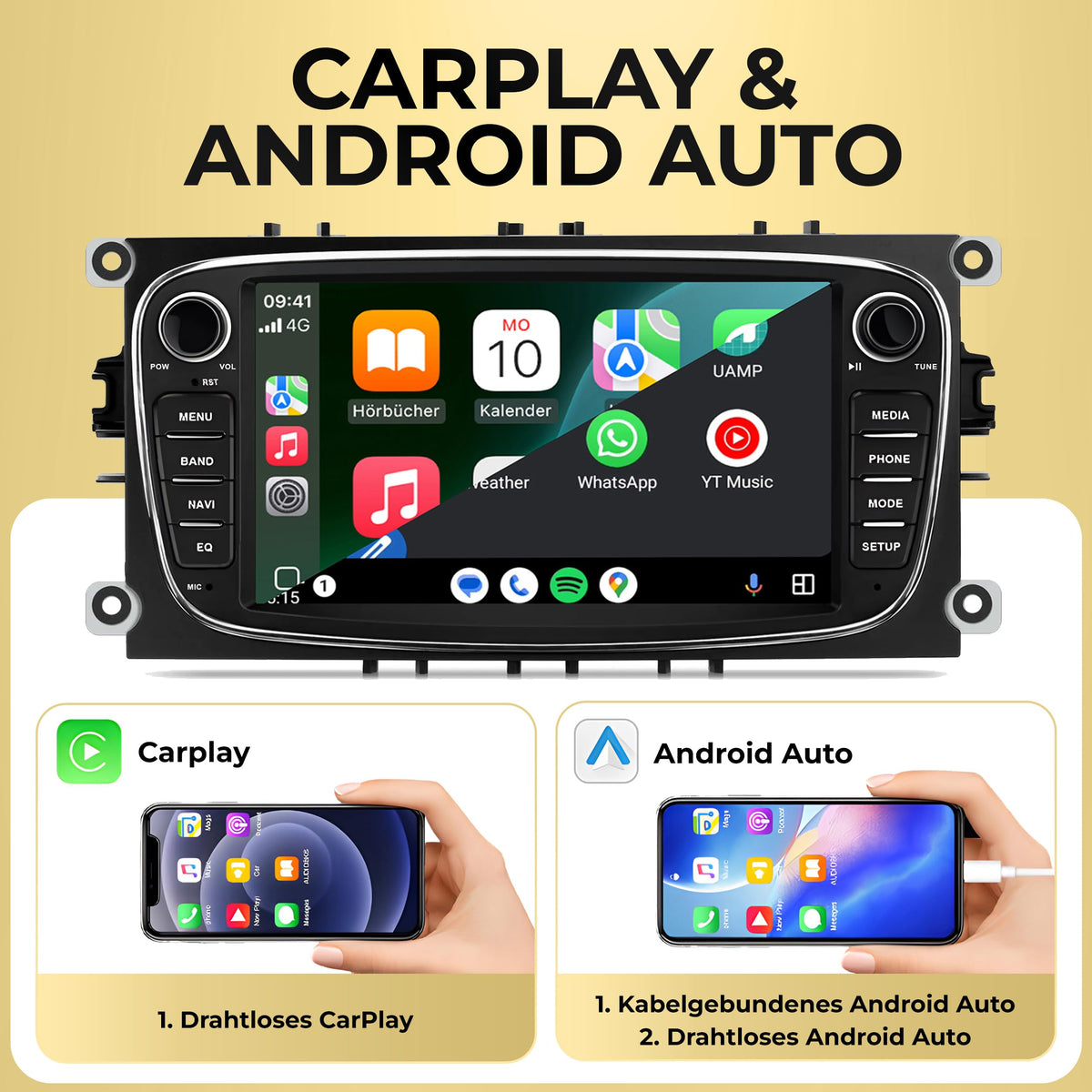 M.I.C. F7-U Android 14 Autoradio - Ford Focus MK2/Mondeo/Cmax/Galaxy/Smax
