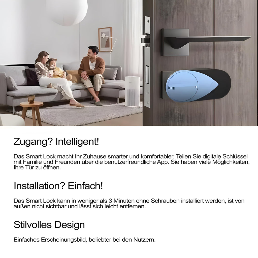 M.I.C. Smart Lock Bluetooth Türschloss, schlüsselloser Zutritt per App, kompatibel mit Tuya, Alexa & Google Home…