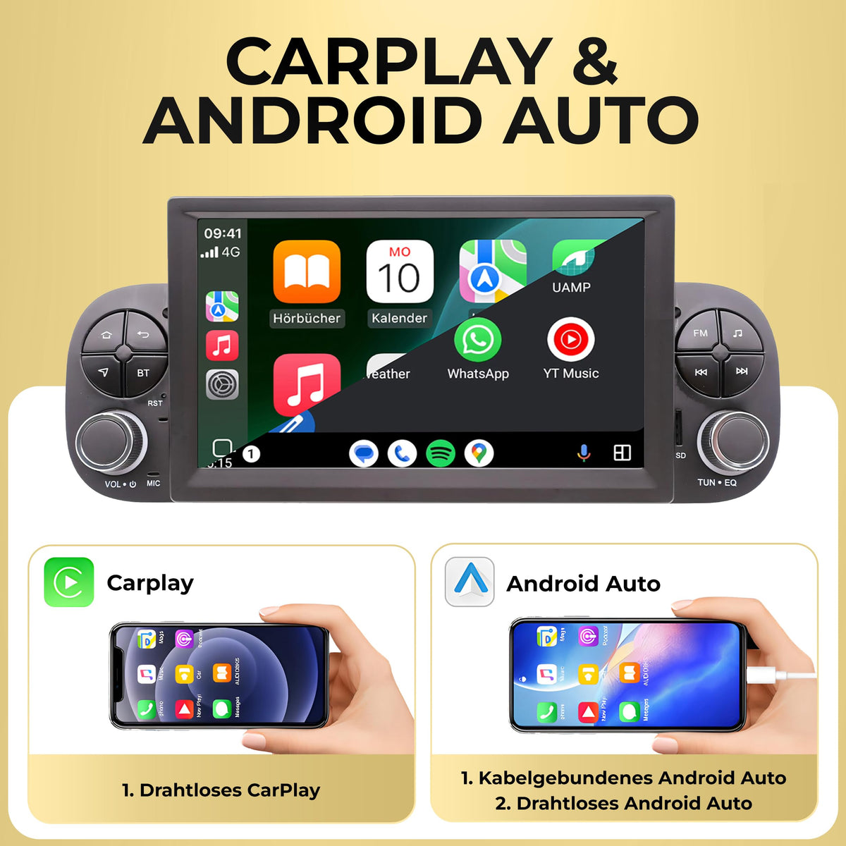 M.I.C. FI7D-S Android 14 Autoradio für FIAT Panda 2013-2020