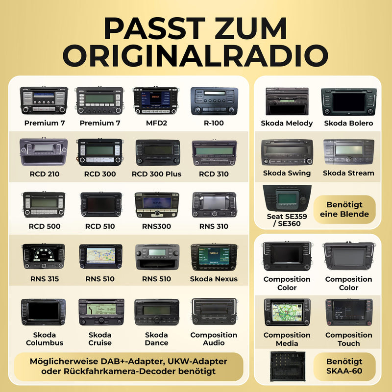 M.I.C. AV9-L2 Android 14 Autoradio für VW/Skoda/SEAT (RNS/RCD)