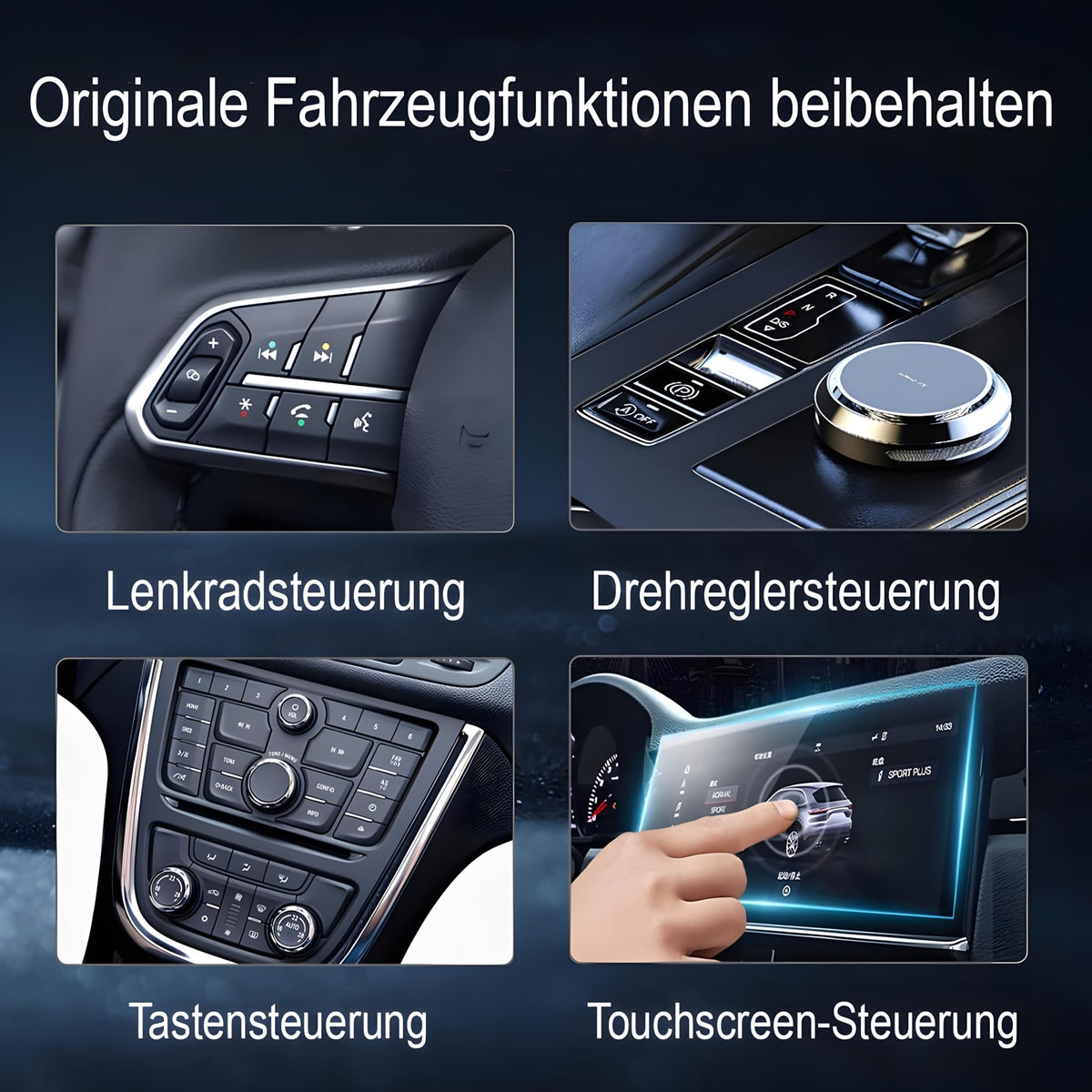 M.I.C. 2-in-1 Wireless Adapter für CarPlay & Android Auto – Macht originales Kabel-CarPlay/Android Auto kabellos