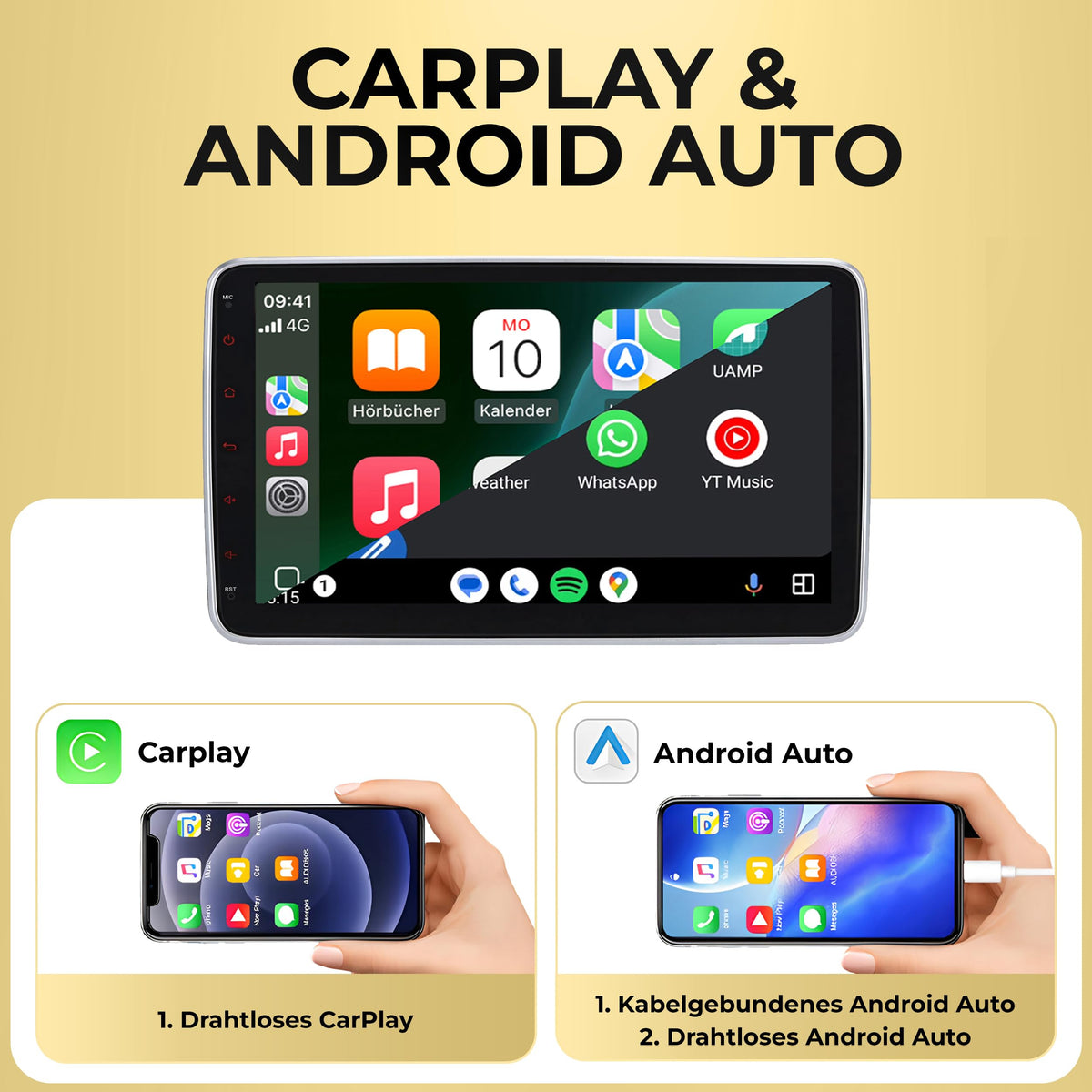 M.I.C. U10-U Android 14 Autoradio - Universal für VW/Toyota/Kia/Nissan