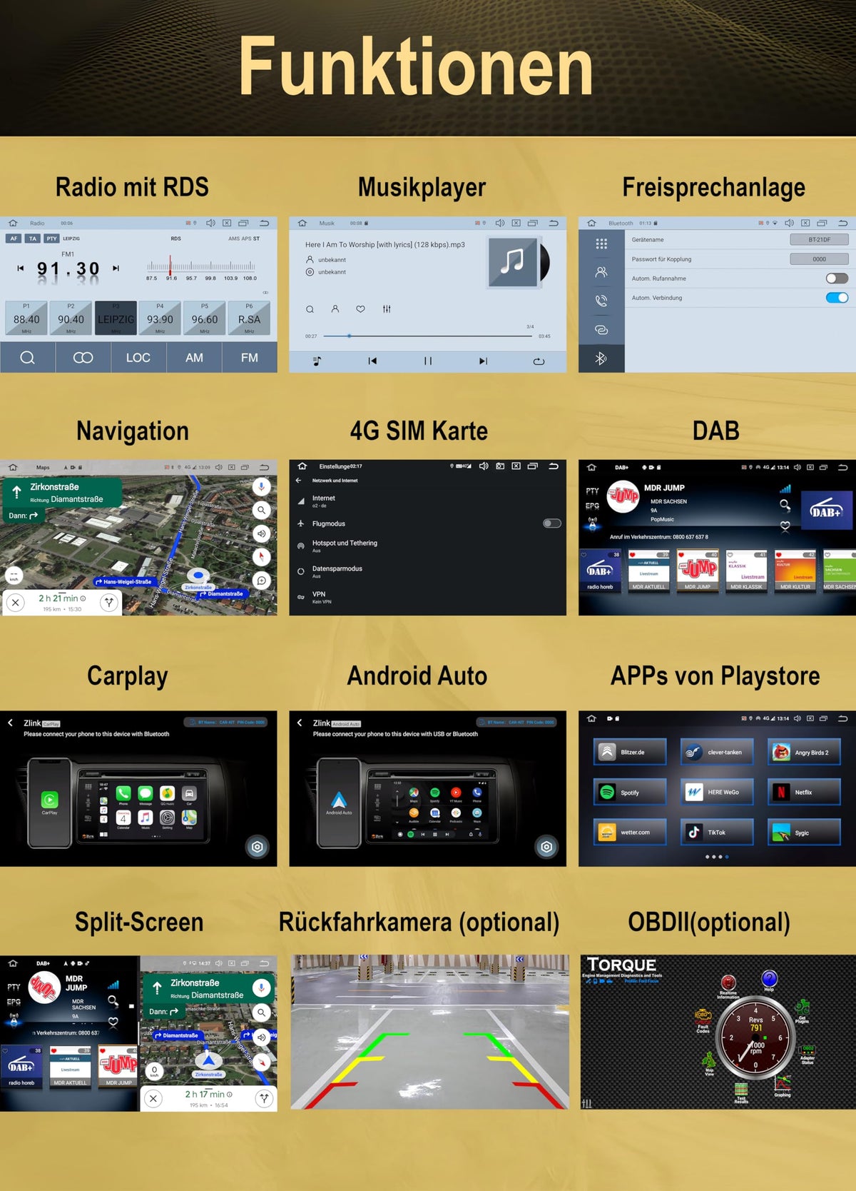 M.I.C. AVTO7-L2 Android 14 Autoradio für VW T5 multivan Touareg mit RNS 2
