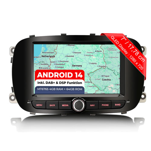 M.I.C. AFI72-L2 Android 14 Autoradio für FIAT 500X 2014-2020