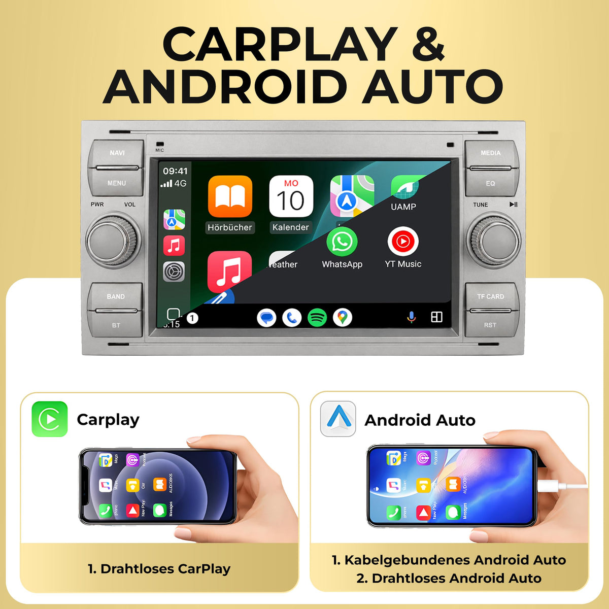 M.I.C. F7A-S Android 14 Autoradio-Ford Focus II/C-Max/S-Max/Galaxy/Kuga